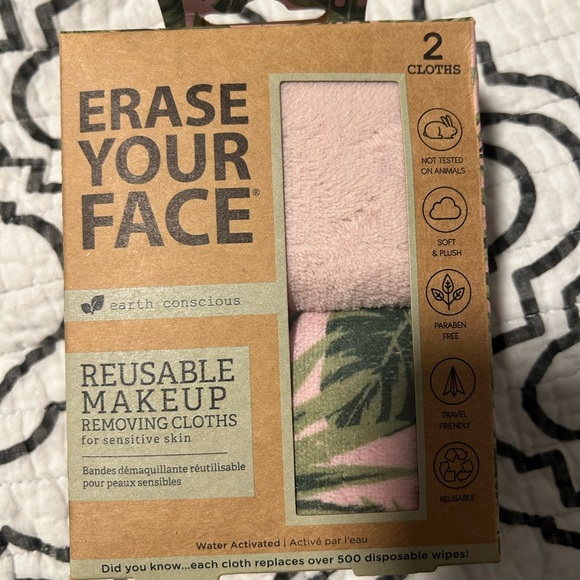 ❤️2/20-Reusable Makeup Removing Cloths - Pink and Green - Picture 1 of 1